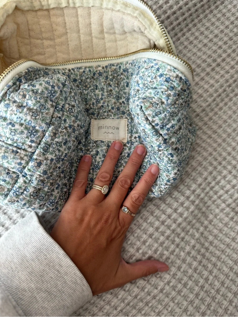Minnow Floral Quilted Kids Travel Pouch